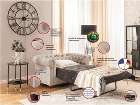 Bézs bársony kinyitható kanapé 148 cm York Blik – Ropez