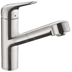 Hansgrohe Focus M42, mosogató csaptelep M427-H150 kihúzható spray-vel, rozsdamentes megjelenés, HAN-71814800