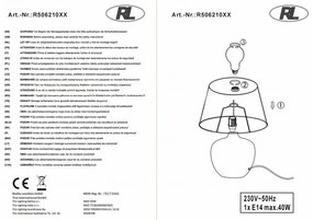 Luxor fekete kerámia-szövet asztali lámpa, magasság 26 cm - Trio