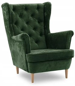 Füles fotel GLAMOUR stílusban - zöld
