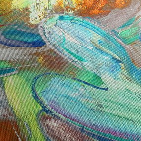 Kép - Színes absztrakció (órával) (90x30 cm)