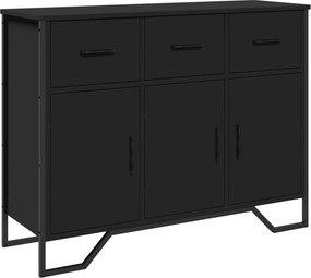 vidaXL fekete szerelt fa tálalószekrény 97 x 32,5 x 74,5 cm