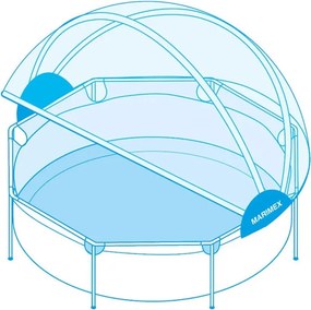 Medencekupola, Pool House Control, 366 cm, csővázas medencékhez