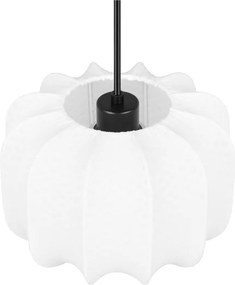 Fehér fém függőlámpa textil búrával ø 25 cm Madleine – Reality