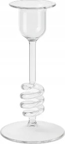 Üveg gyertyatartó spirál alakú, átlátszó