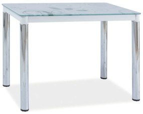 Étkezőasztal Damar II 100 x 60 cm, fehér / ezüst