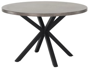 Étkezőasztal, beton/fekete, átmérő 120 cm, MEDOR