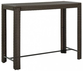 vidaXL 7 részes barna polyrattan kerti bárszett párnákkal