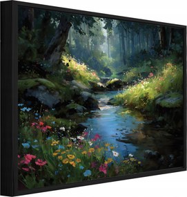 Vászonkép Fekete Keretben Erdő Természet Fák Nappali Hálószoba 60x40