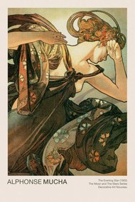 Festmény reprodukció The Evening Star (Celestial Art Nouveau / Beautiful Female Portrait) - Alphonse / Alfons Mucha, (26.7 x 40 cm)