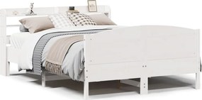 vidaXL fehér tömör fenyőfa ágy matrac nélkül 120 x 200 cm