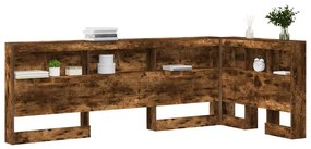 Tároló fejtámla polcokkal tárolóval Füstölt tölgy 80 cm Faanyag