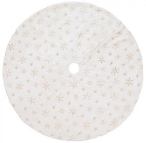 Karácsonyfa szőnyeg GOLD STARS 122 cm, fehér