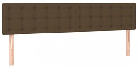 sötétbarna szövet rugós ágy matraccal 200 x 200 cm