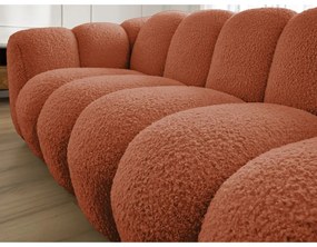 Téglavörös buklé kanapé 232 cm Hippolyte – Bobochic Paris