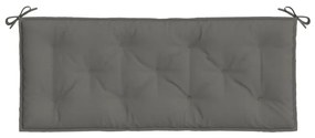 2 db melange sötétszürke szövet kerti padpárna 120x50x7 cm