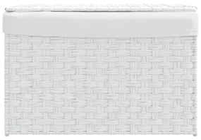 fehér polyrattan szennyeskosár fedéllel 55,5 x 35 x 34 cm