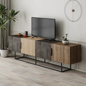 Natúr színű TV-állvány tölgyfa dekorral 200x55 cm Titan – Marckeric