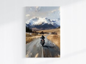 Vászonkép Canvas Motorkerékpár Út Országút Hegyek Utazás Vezetés 40x60