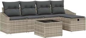 vidaXL Kanapé Szett párnával 6 pcs polirattan