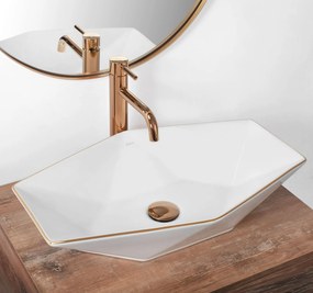 Pultos mosdó Rea Vegas White Rose Gold Edge