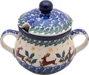 Cukortartó 200 ml Művészeti kerámia Bolesławiec dek 1485 Rénszarvasok