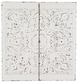 Kopottas vintage krém-barna 2 részes fa faldekoráció 60x56x4,5cm