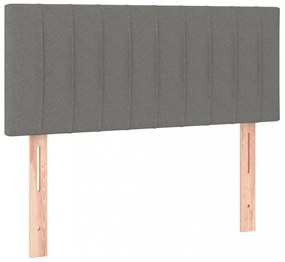 sötétszürke szövet rugós ágy matraccal 80 x 200 cm