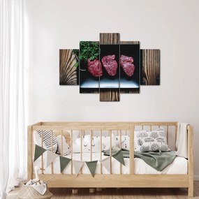 Hús képe egy tányéron (150x105 cm)