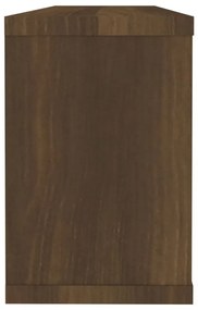 2 db barna tölgy színű szerelt fa fali kockapolc 60x15x23 cm