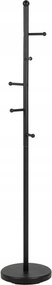 Ruhaakasztó irodai előszobába 5 kampós acél 170cm fekete Aspen