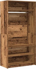 vidaXL antik fa színű szerelt fa ruhásszekrény 100 x 50 x 200 cm