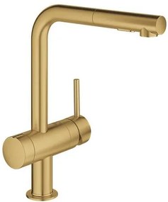 Grohe Minta mosogató csaptelep kihúzható zuhannyal, 2 áram csiszolt cool sunrise 31558gn0 G31558GN0