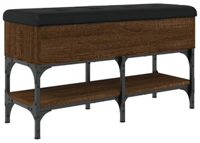 barna tölgy színű szerelt fa cipőtároló pad 82 x 32 x 45 cm