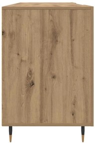 Asztal polcokkal kézműves tölgy 140 x 50 x 75 cm Faanyag