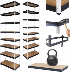 Tárolószekrény fém állvány Helios 270x30x30cm 8Px175kg Tömör