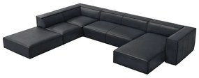 Sötétkék bőr sarokkanapé (bal oldali) Madame – Windsor &amp; Co Sofas