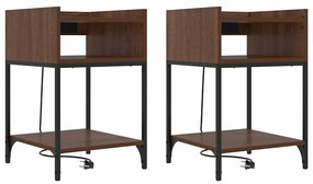Éjjeli Szekrények 2 pcs barna tölgy 40 x 40 x 61 cm Faanyag