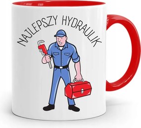 Piros Bögre Ajándék Vízvezeték Szerelőnek Legjobb nyomott mintával