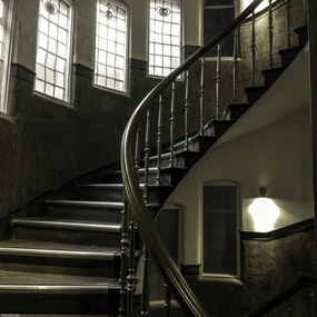 Poszter 30x30cm Spirál lépcső az épületben, Assaf Frank