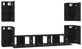 TV szekrény garnitúra 7 pcs Musta tammi 60 x 30 x 30 cm Faanyag
