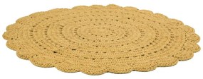 Alma sárga kézzel szőtt pamut szőnyeg, ⌀ 120 cm - Nattiot