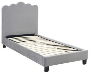 Szürke Bársony Kárpitozott Ágy. 90x200 CRATER