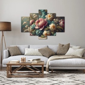 Kép - Természet csendélet virágokkal - festmény (150x105 cm)