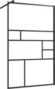 vidaXL fekete zuhanyfal átlátszó ESG üveggel 100 x 195 cm