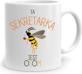 Bögre Ajándék Titkárnőnek A Titkárnő Egy Darázs, fényképes nyomtatással