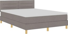 vidaXL LED Box Spring Ágy matracmal Tópszínű 140 x 190 cm szövet