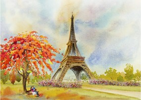 Festett kép az Eiffel-torony (üvegen) (70x50 cm)