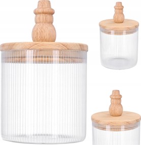 1,2l-es üveg keksztartó tégely karácsonyi hóember alakú fedéllel