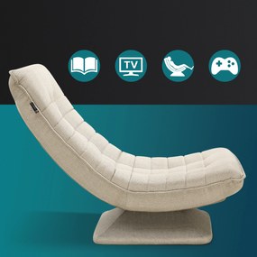 Casaria® Relaxációs fotel - krémszínű